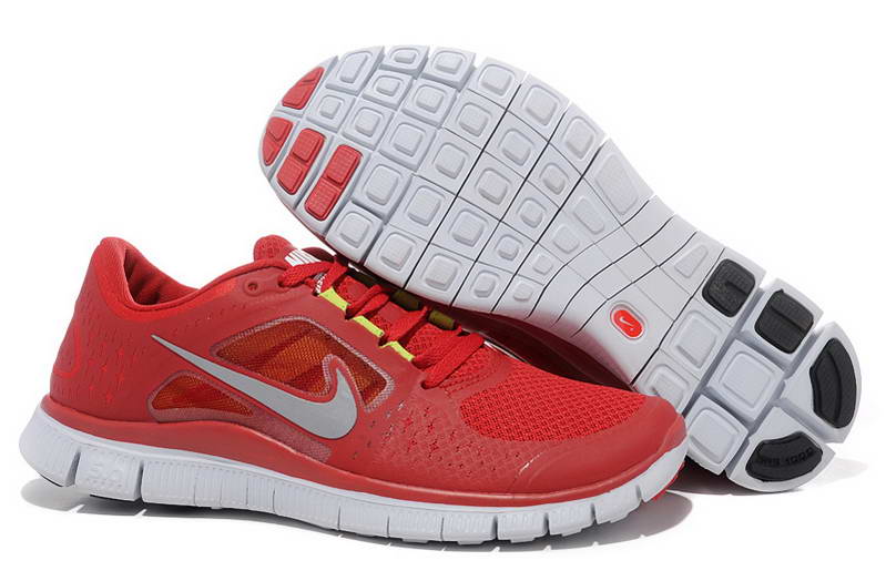 Nike Free Run Womens Shoes 5.0 Breathable Red Gray
